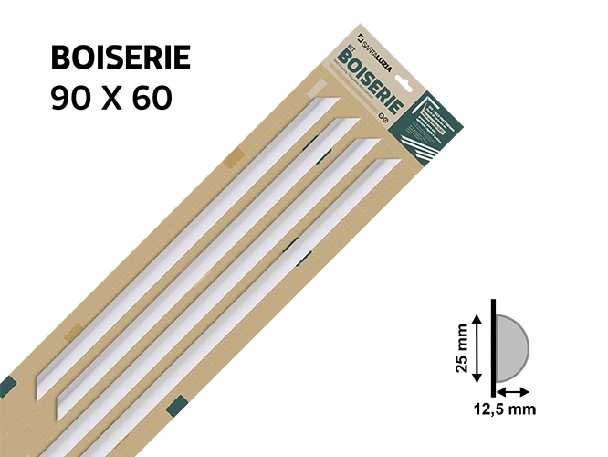 Boiserie 598 branco 90x60cm de altura Santa Luzia