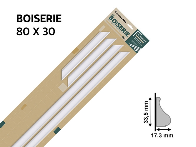 Boiserie 605 branco 80x30cm de altura Santa Luzia