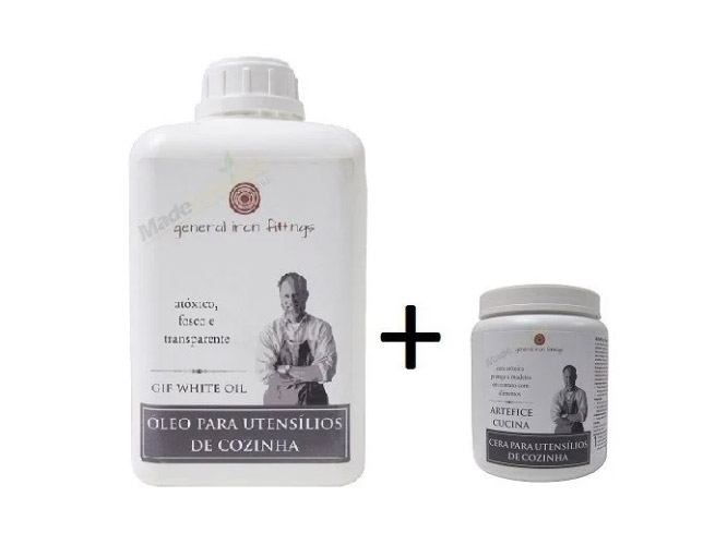 Combo - 1 litro de Óleo mineral White oil + 225ml de Cera Artefice Cucina