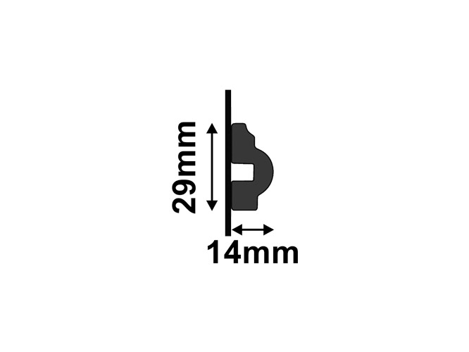 Rodameio 3448 preto de poliestireno com 29mm de altura Santa Luzia