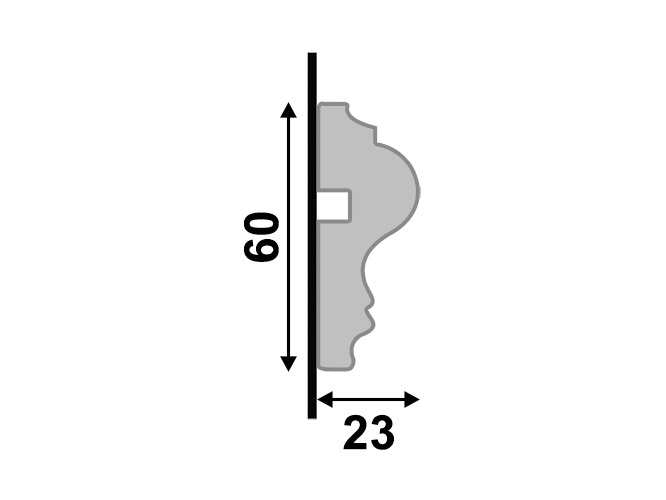 Rodameio 467 branco de poliestireno com 60mm de altura Santa Luzia