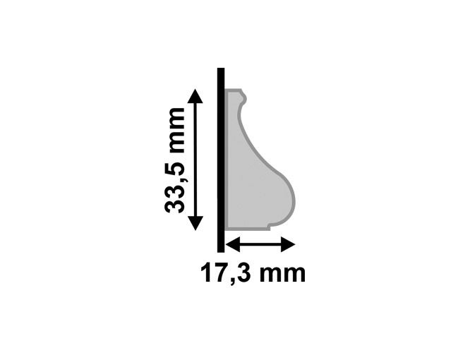 Rodameio para sobrepor 605 SL13-16 branco de poliestireno com 33mm de altura Santa Luzia