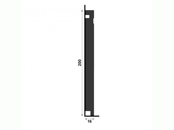 Rodapé 3505 preto de poliestireno com 200mm de altura Santa Luzia