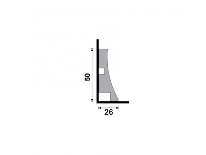 Rodapé 441 branco de poliestireno com 50mm de altura Santa Luzia