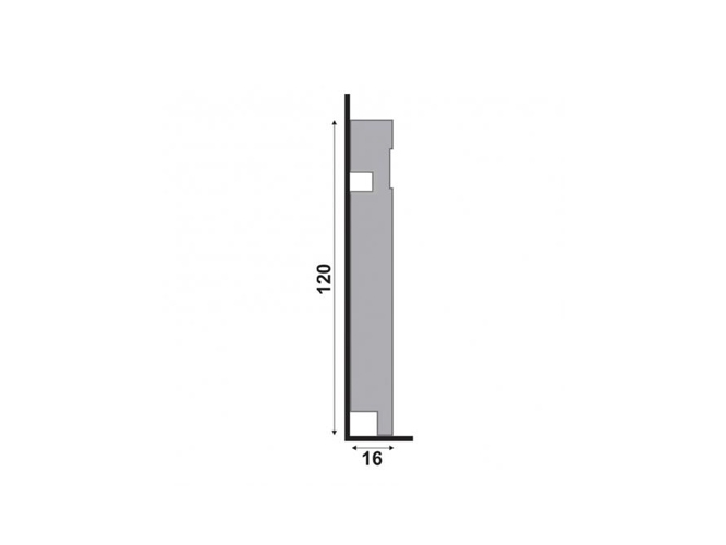 Rodapé 493 branco de poliestireno com 120mm altura Santa Luzia
