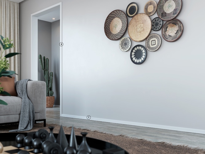 Rodapé 493 branco de poliestireno com 120mm altura Santa Luzia
