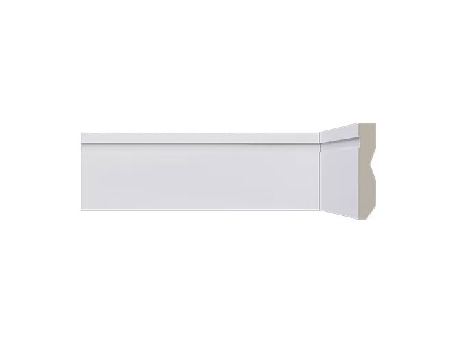 Rodapé LEV72 branco de poliestireno com 70mm de altura Santa Luzia