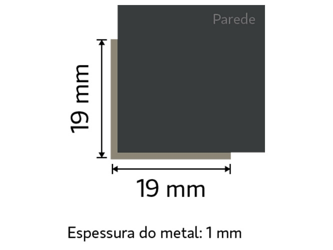 Terminal de acabamento metálico 200mm cinza titanium Santa Luzia